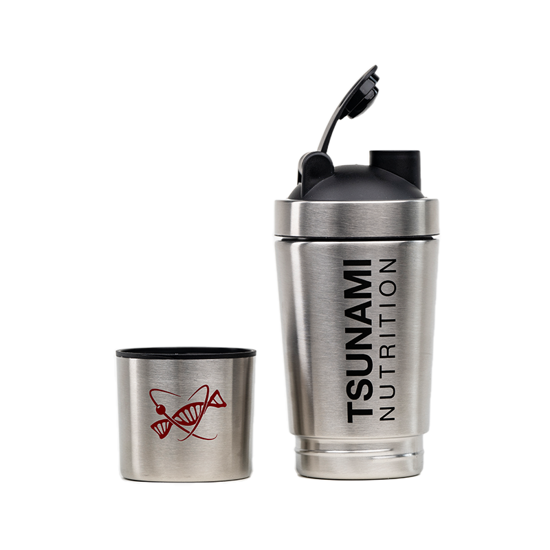 Metal Shaker with Pill Holder 600 ml + 200 ml