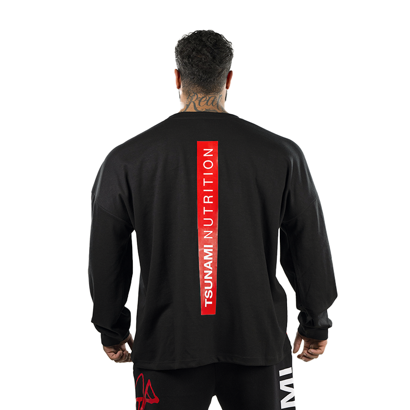 Tsunami Men's Box Logo Oversize Long Sleeve T-shirt Black