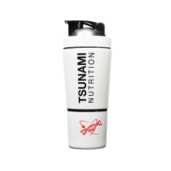 White Metal Shaker with Pill Holder 600 ml + 200 ml