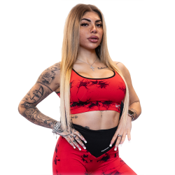 Top Tie Dye sans couture pour femmes Rouge