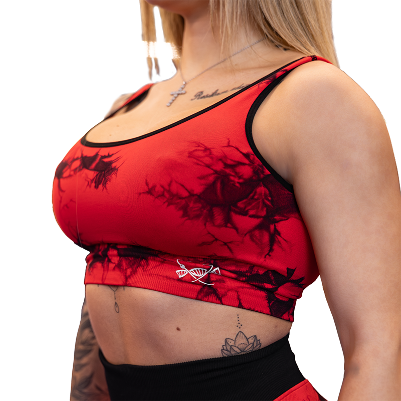 Women's Seamless Tie Dye Top Red