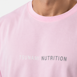Tsunami Men's Long Sleeve Oversize Box Logo T-shirt Pink