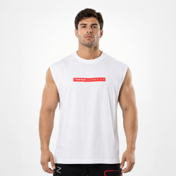 Tsunami Hommes Oversize Box Logo Sleeve Blanc