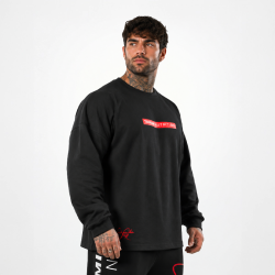 Box Logo Oversize Long Sleeve Tsunami Men's T-shirt Black