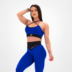 Top sans couture pour femmes, bleu