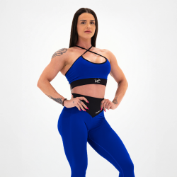 Top sans couture pour femmes, bleu