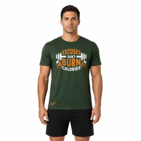 T-Shirt vintage 'EXCUSES DON'T BURN CALORIES' (Les excuses ne brûlent pas les calories)