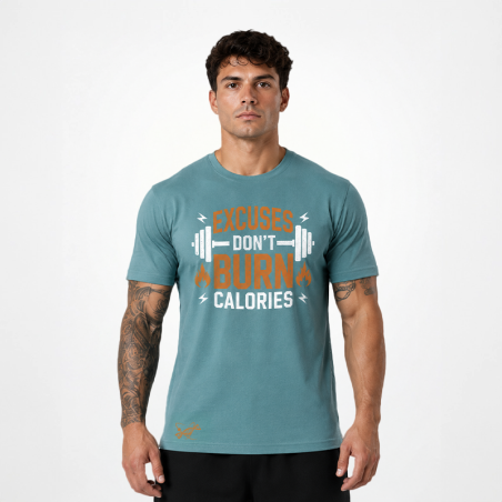 T-Shirt vintage 'EXCUSES DON'T BURN CALORIES' (Les excuses ne brûlent pas les calories)