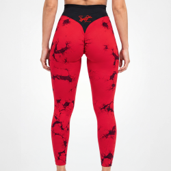 Women's Seamless Tie Dye Leggings Red