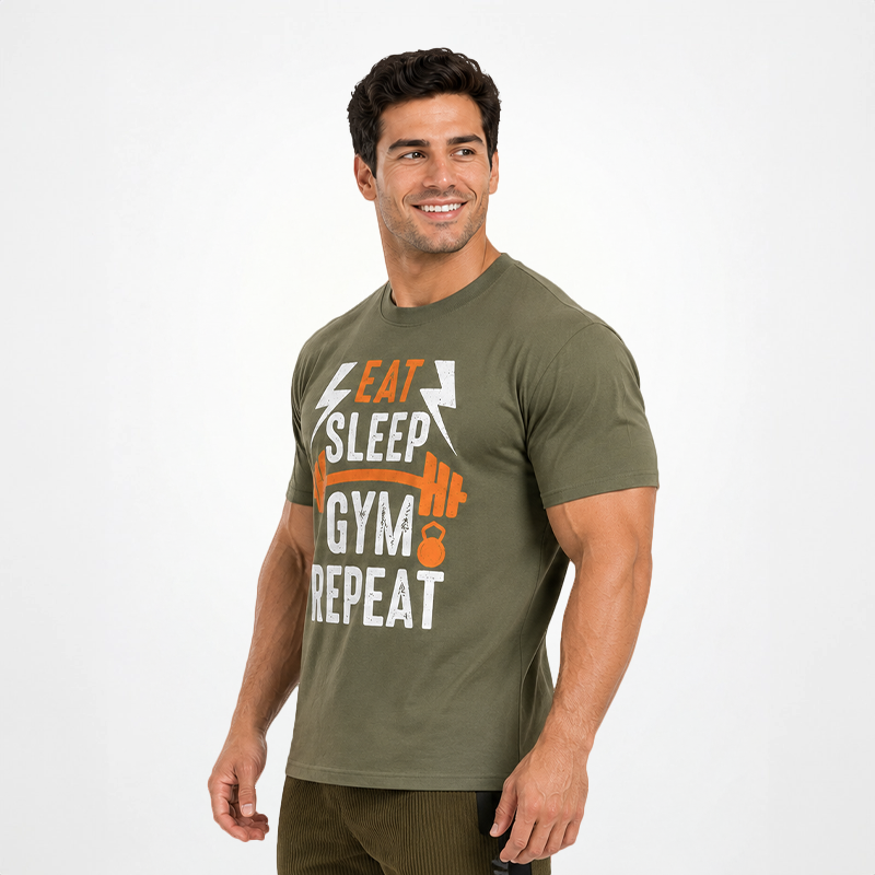 Vintage Oversize T-Shirt "EAT-SLEEP-GYM-REPEAT"