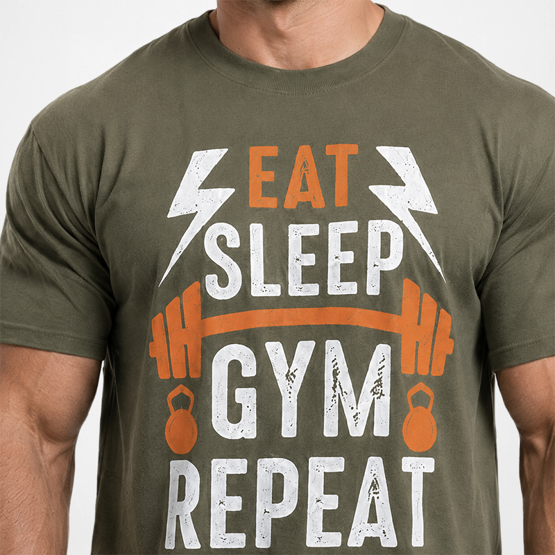 Vintage Oversize T-Shirt "EAT-SLEEP-GYM-REPEAT"