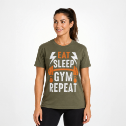 Vintage Oversize T-Shirt "EAT-SLEEP-GYM-REPEAT"