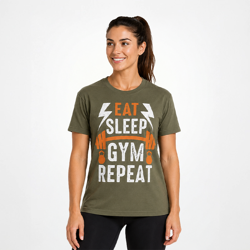 Vintage Oversize T-Shirt "EAT-SLEEP-GYM-REPEAT"