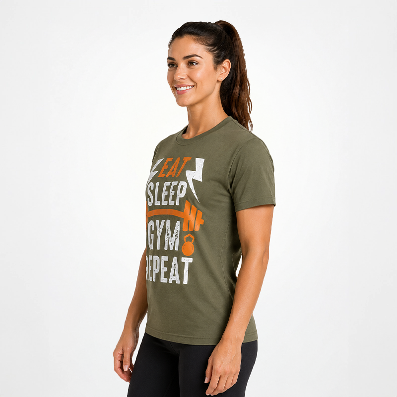 Vintage Oversize T-Shirt "EAT-SLEEP-GYM-REPEAT"