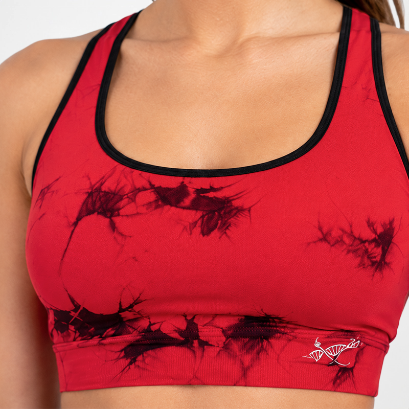 Bezszwowy top damski Tie Dye czerwony