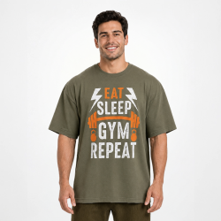 Vintage Oversize T-Shirt "EAT-SLEEP-GYM-REPEAT"