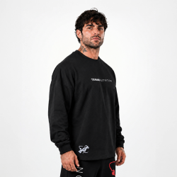 T-shirt oversize à manches longues Tsunami noir