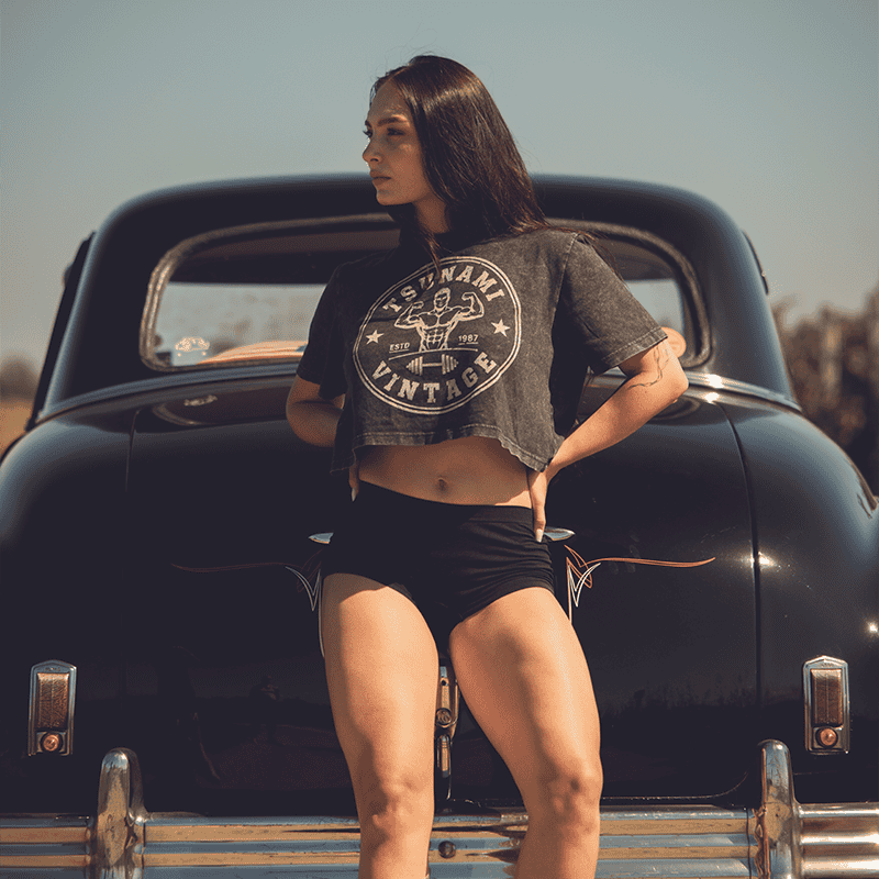 Crop Top Woman Tsunami Vintage Double Biceps
