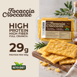 Focaccia protéinée croustillante à faible teneur en glucides 75 g